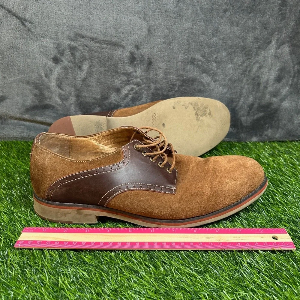 Johnston and Murphy 59-15020 Oxford Mens size 10.5 Brown Suede Leather Trim